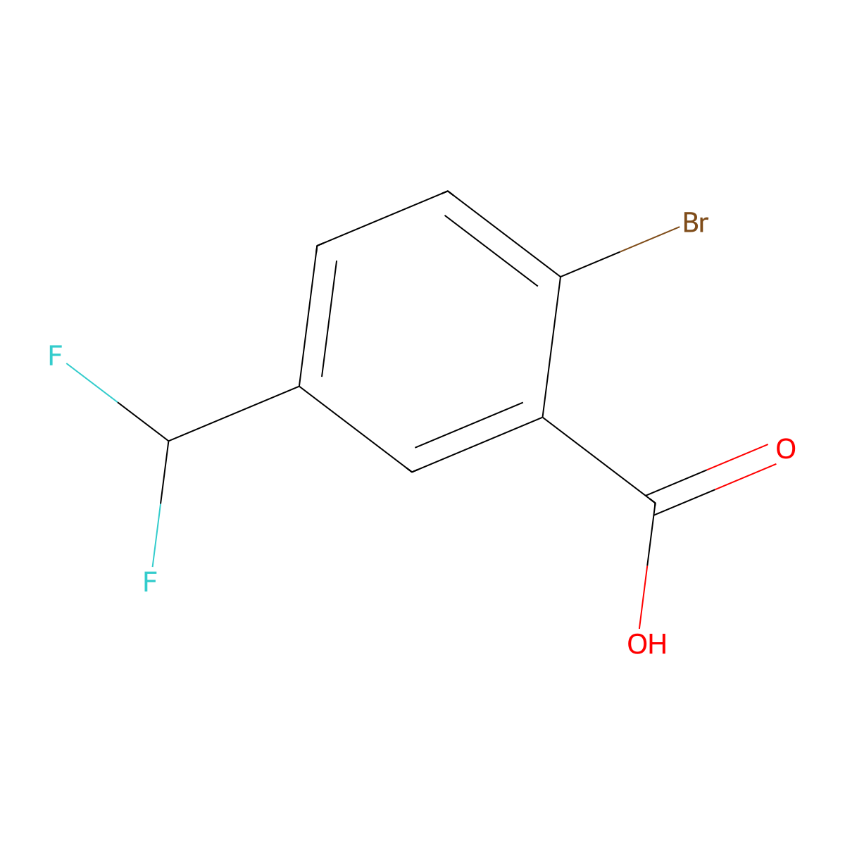 2-Bromo-5-(difluoromethyl)benzoic acid molecular structure, CAS 1783329-70-3
