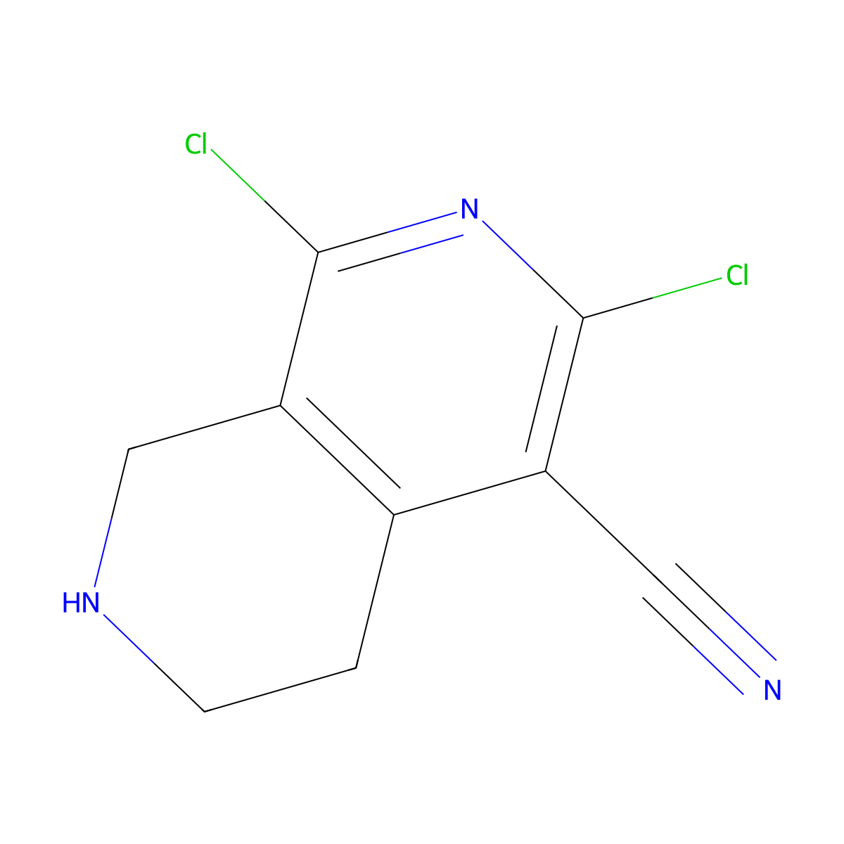 1,3-Dichloro-5,6,7,8-tetrahydro-2,7-naphthyridine-4-carbonitrile molecular structure, CAS 1783331-02-1