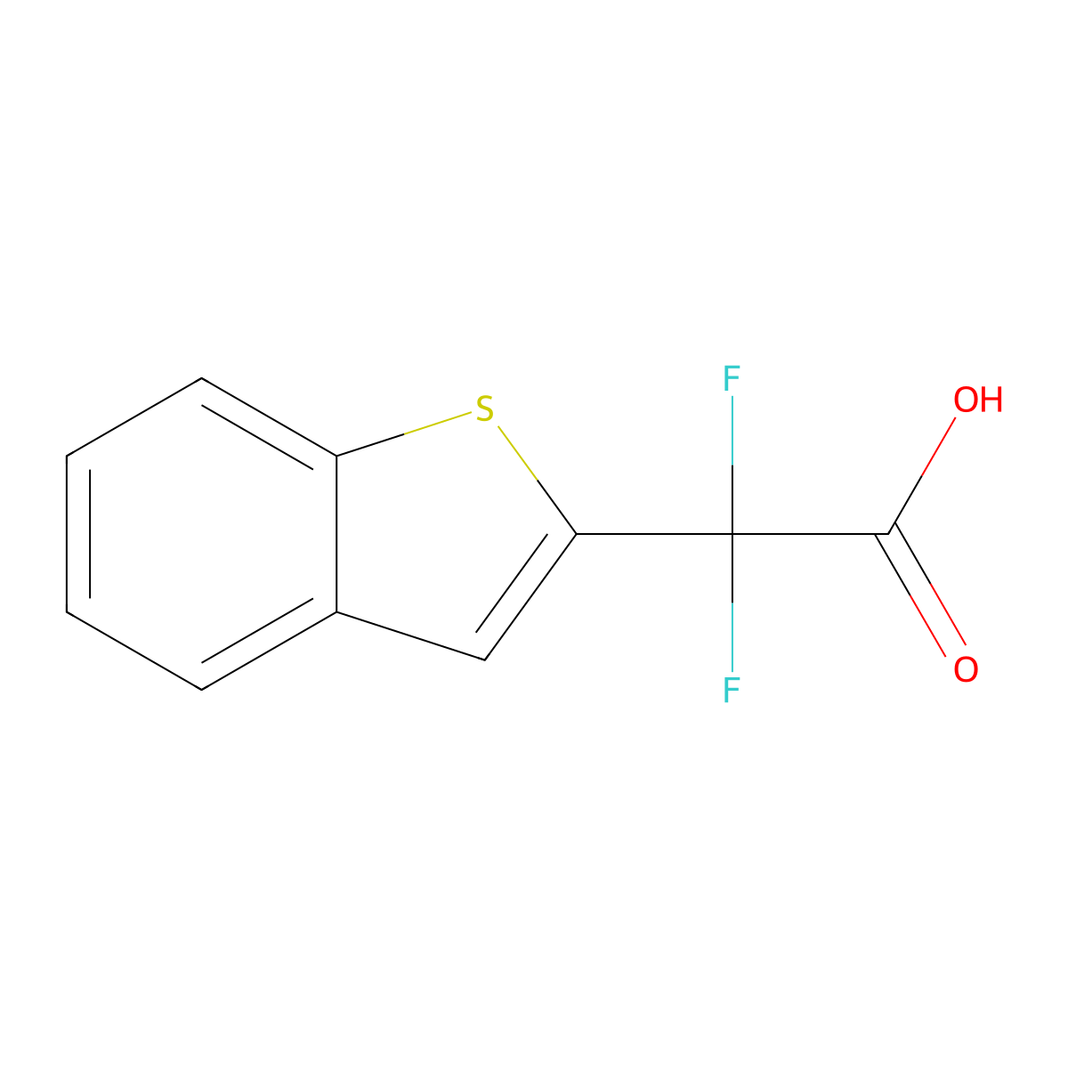 2-(1-Benzothiophen-2-yl)-2,2-difluoroacetic acid molecular structure, CAS 1783331-07-6