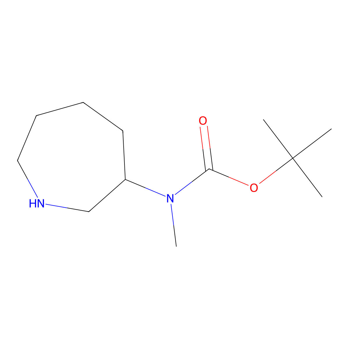 tert-butyl N-(azepan-3-yl)-N-methylcarbamate molecular structure, CAS 1783338-82-8