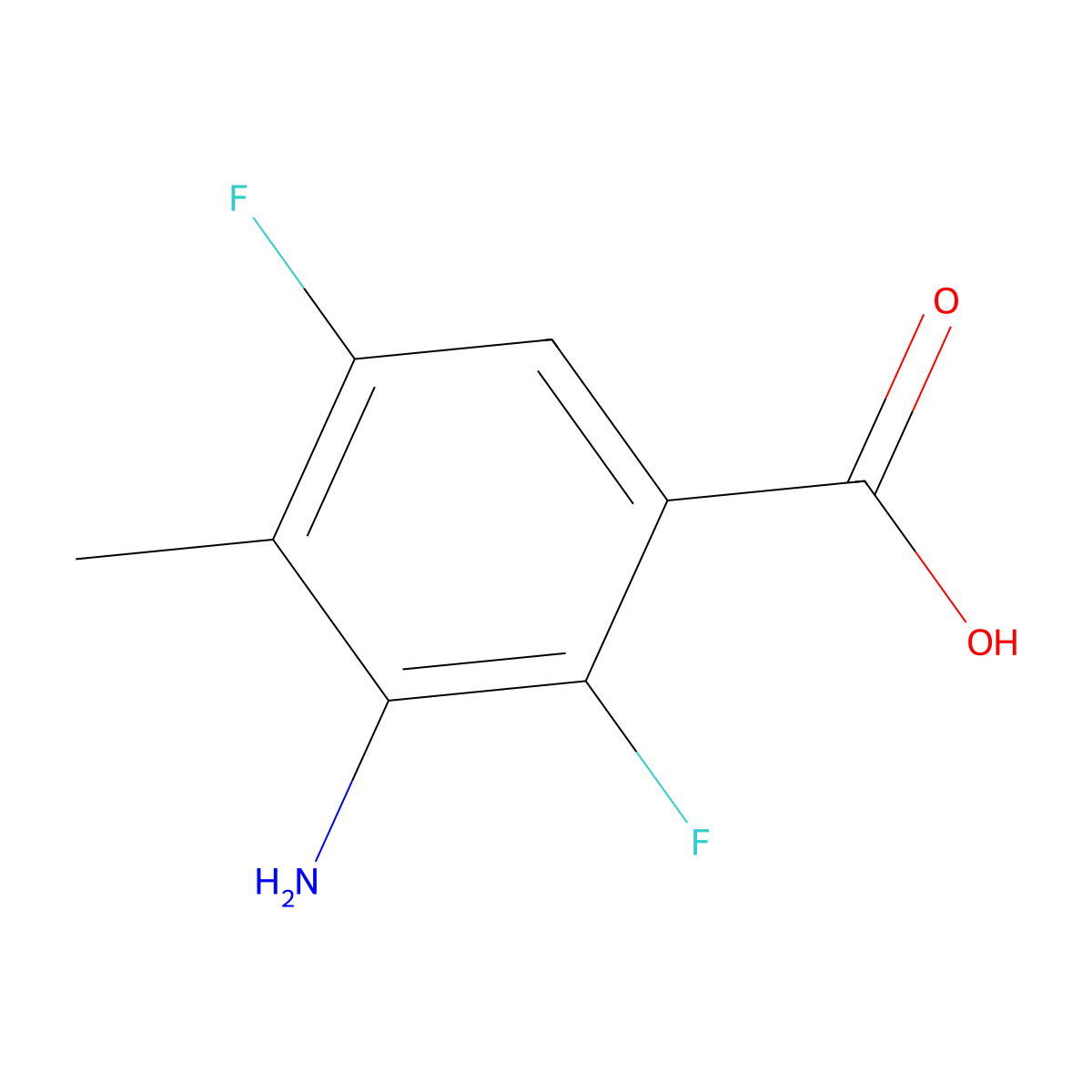 3-Amino-2,5-difluoro-4-methylbenzoic acid molecular structure, CAS 1783339-86-5