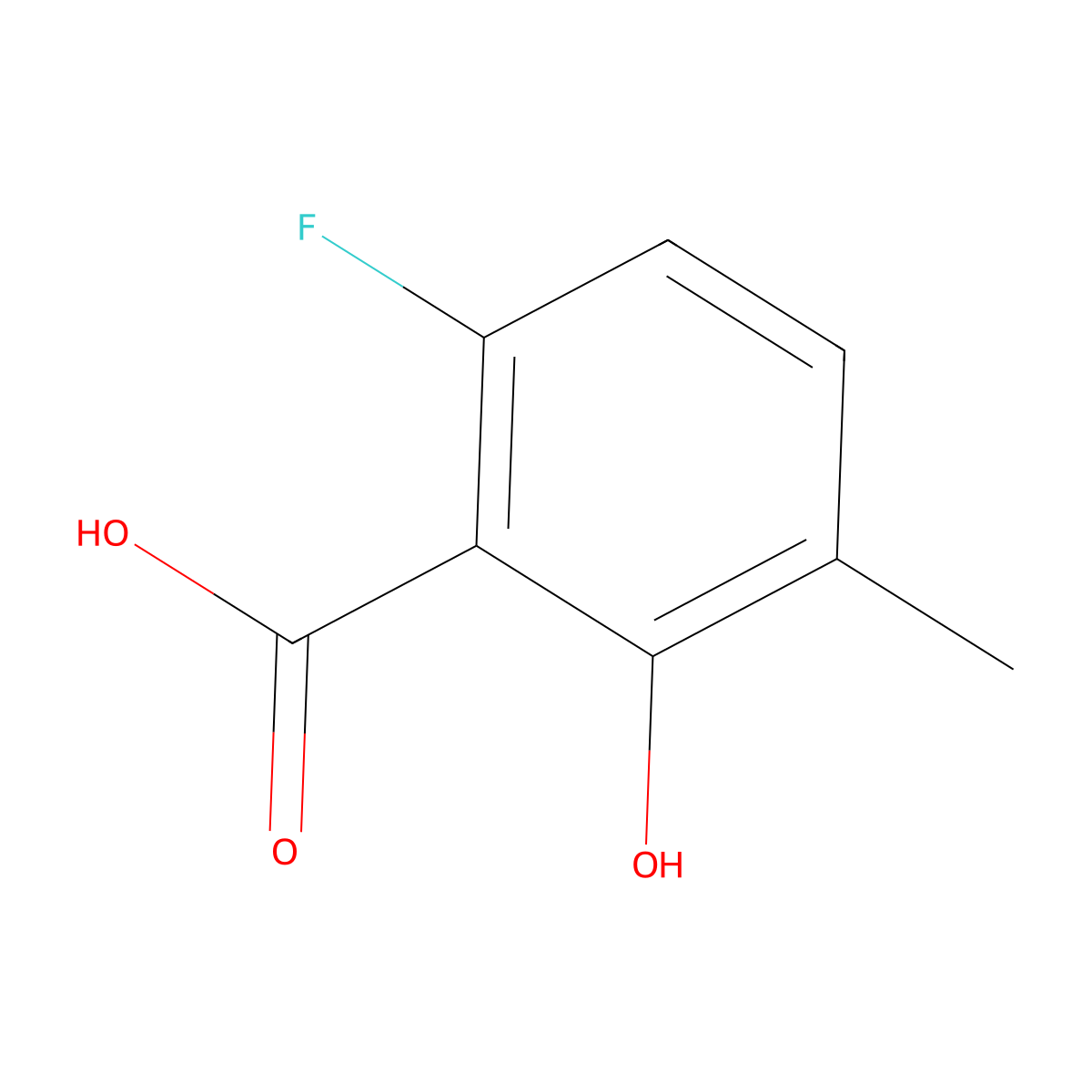 6-Fluoro-2-hydroxy-3-methylbenzoic acid molecular structure, CAS 1783342-68-6