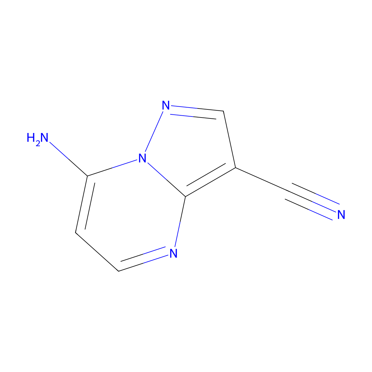 7-Aminopyrazolo[1,5-a]pyrimidine-3-carbonitrile molecular structure, CAS 1783345-48-1