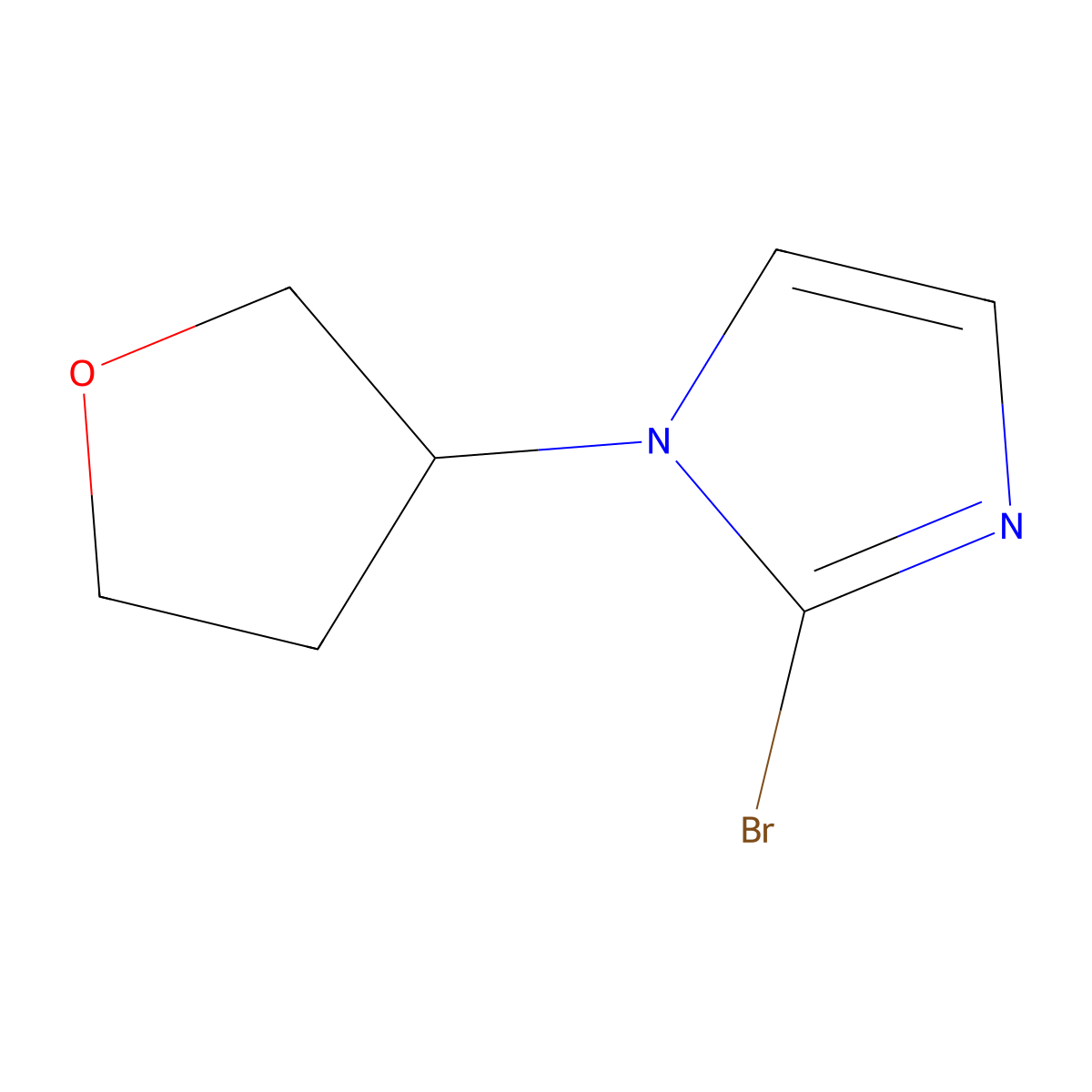 2-bromo-1-(tetrahydrofuran-3-yl)-1H-imidazole molecular structure, CAS 1783346-75-7
