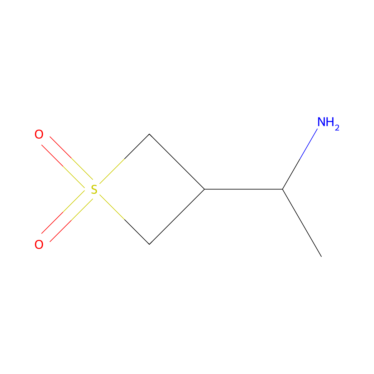 3-(1-Aminoethyl)-1lambda6-thietane-1,1-dione molecular structure, CAS 1783349-45-0