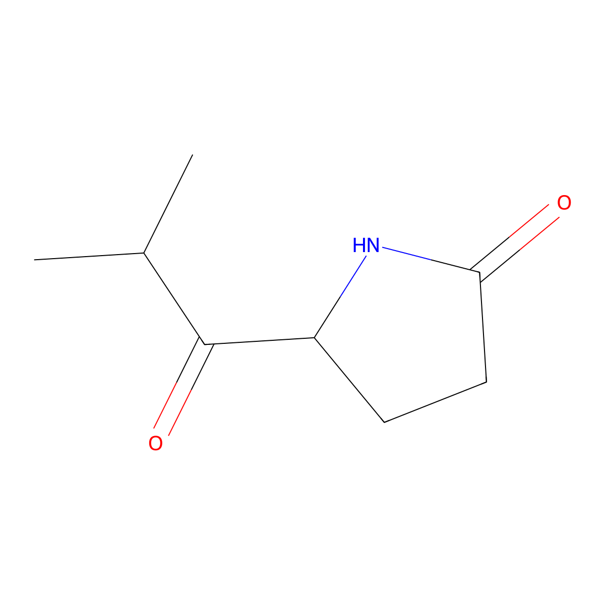 5-(2-Methylpropanoyl)pyrrolidin-2-one molecular structure, CAS 1783350-08-2