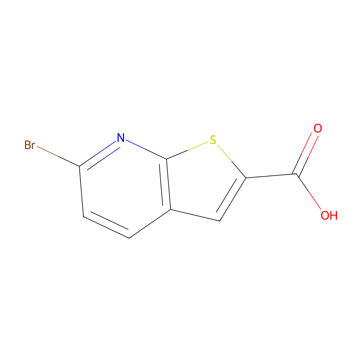 6-Bromothieno[2,3-b]pyridine-2-carboxylic acid molecular structure, CAS 1783351-86-9