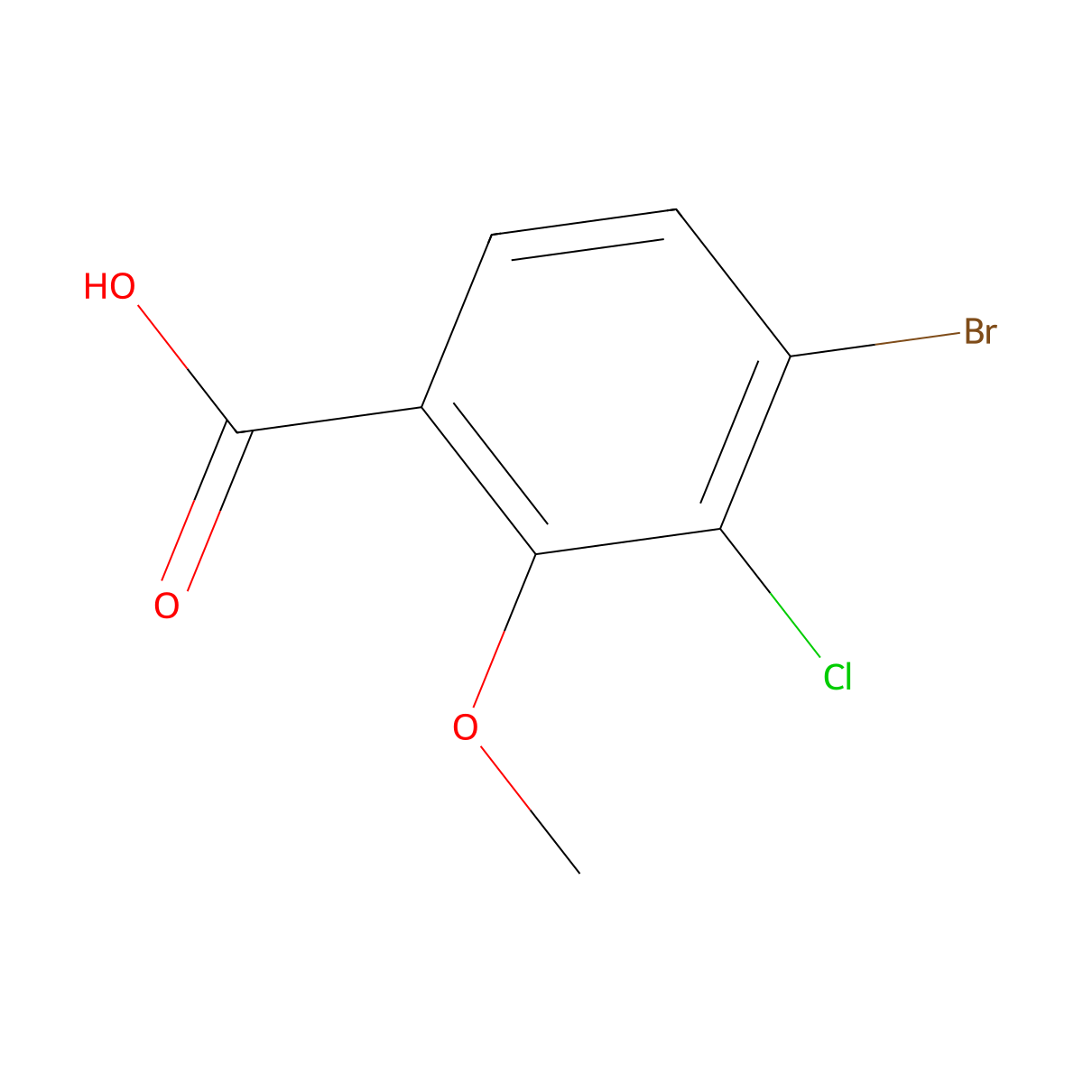 4-Bromo-3-chloro-2-methoxybenZoic acid molecular structure, CAS 1783353-04-7