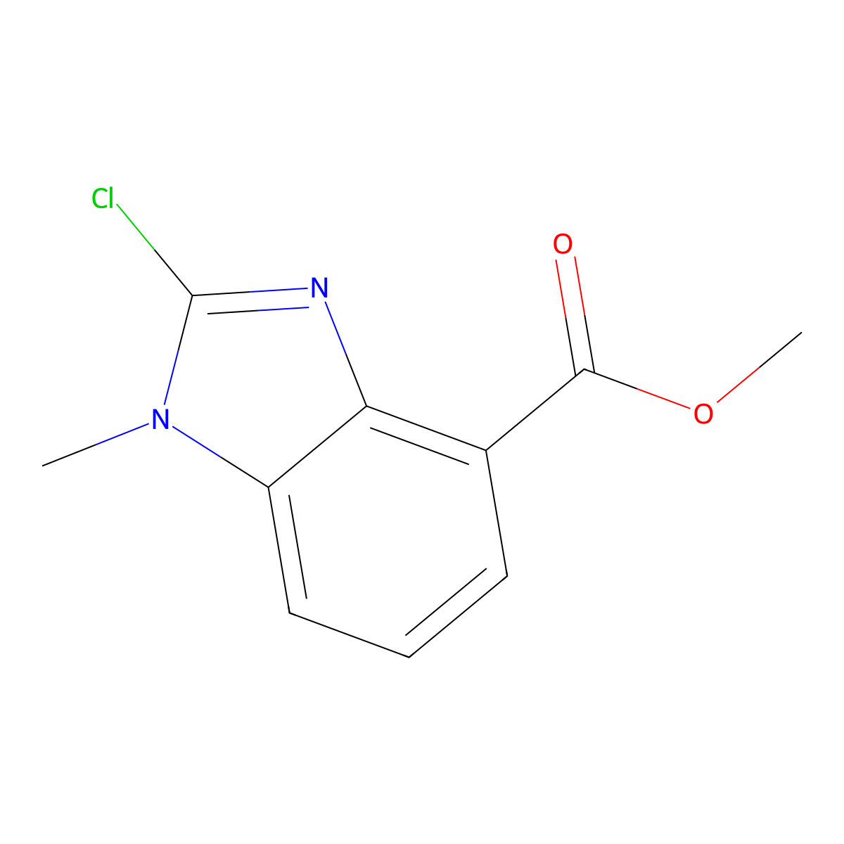 methyl 2-chloro-1-methyl-1H-1,3-benzodiazole-4-carboxylate molecular structure, CAS 1783355-59-8