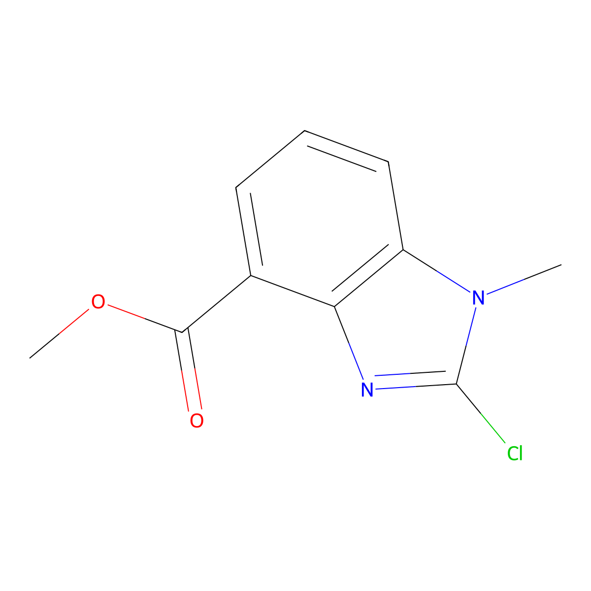 methyl 2-chloro-1-methyl-1H-1,3-benzodiazole-4-carboxylate molecular structure, CAS 1783355-59-8