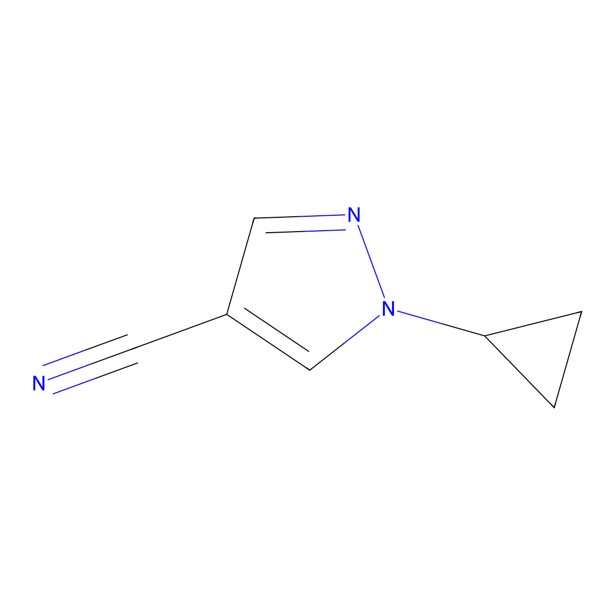 1-cyclopropyl-1H-pyrazole-4-carbonitrile molecular structure, CAS 1783356-16-0