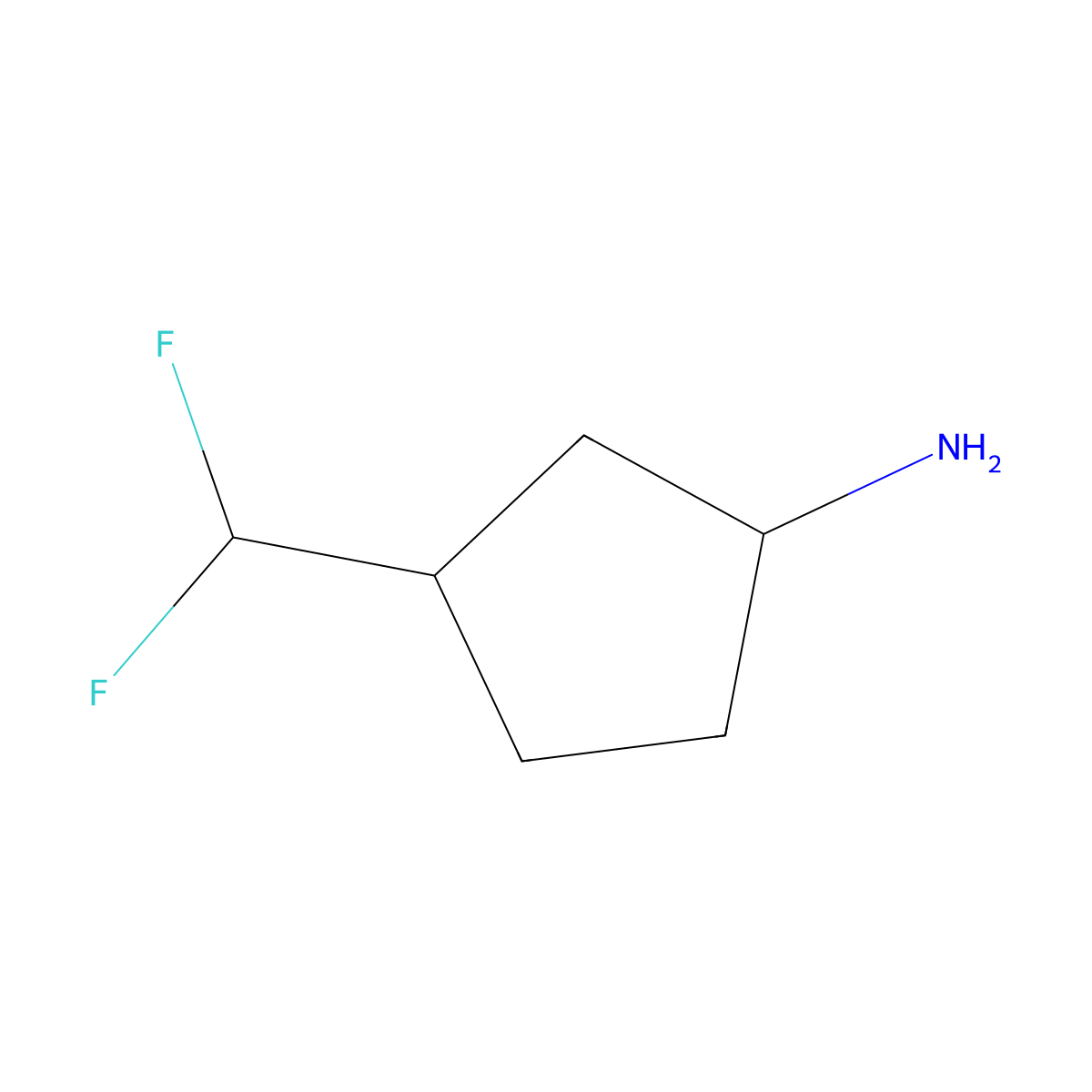 3-(Difluoromethyl)cyclopentan-1-amine molecular structure, CAS 1783356-37-5