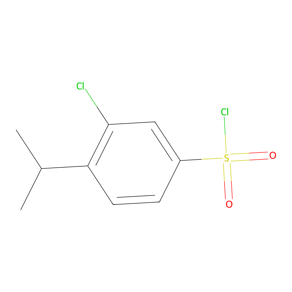 3-Chloro-4-(propan-2-yl)benzene-1-sulfonyl chloride molecular structure, CAS 1783357-34-5