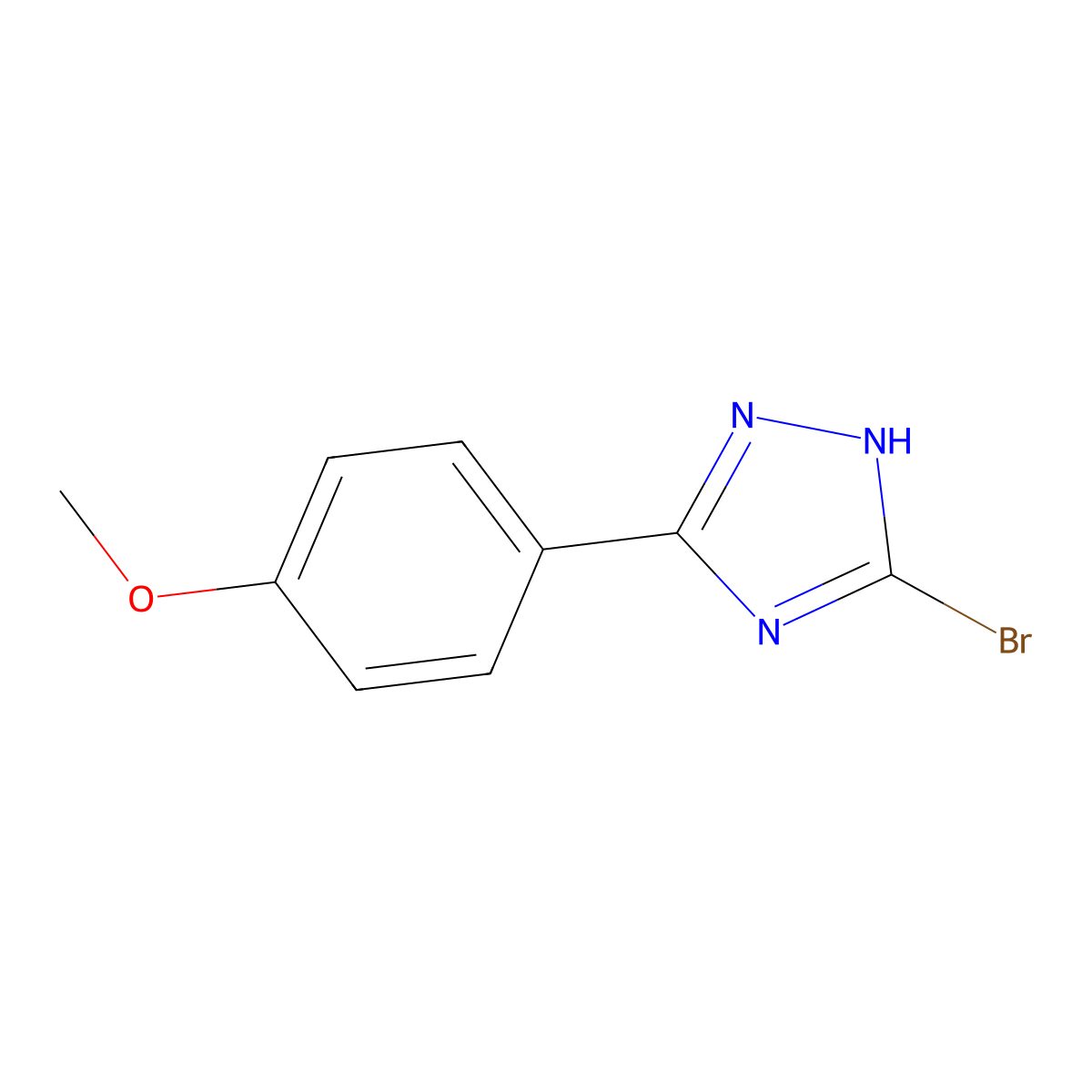 3-bromo-5-(4-methoxyphenyl)-4H-1,2,4-triazole molecular structure, CAS 1783359-37-4