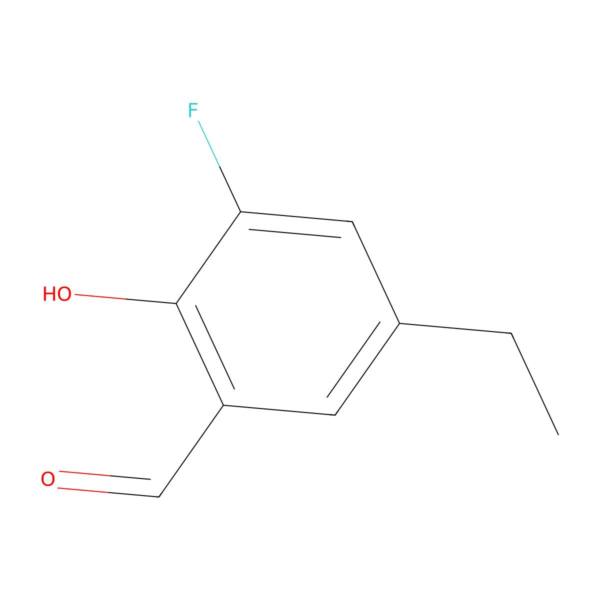 5-Ethyl-3-fluoro-2-hydroxybenzaldehyde molecular structure, CAS 1783364-79-3