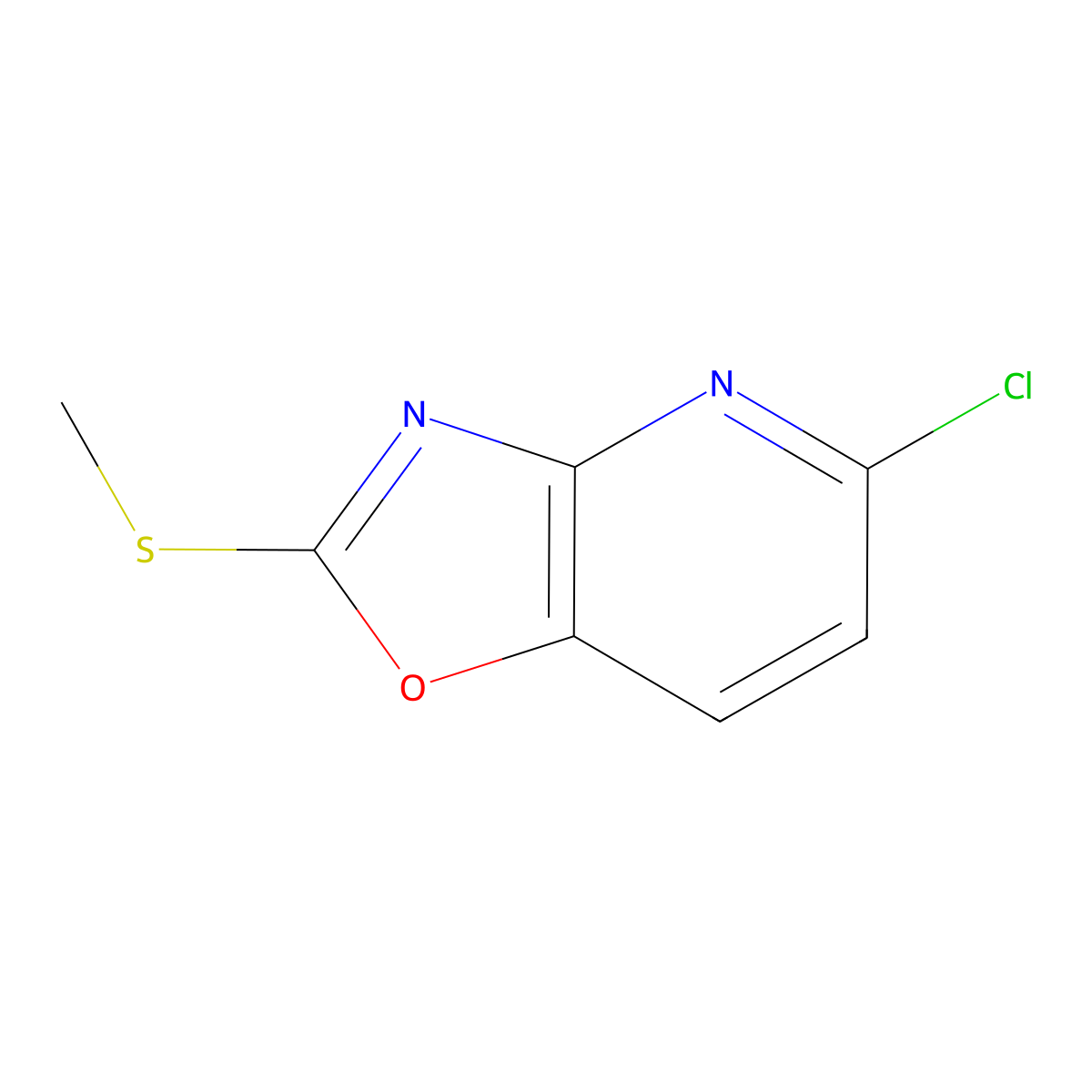 5-Chloro-2-(methylthio)oxazolo[4,5-b]pyridine molecular structure, CAS 1783370-92-2