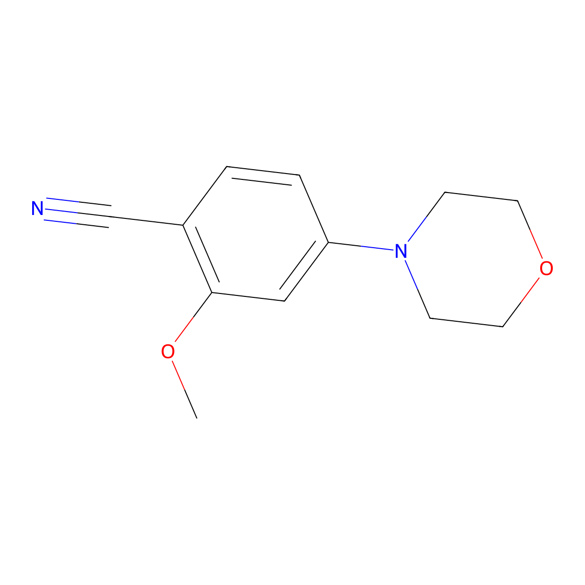 2-Methoxy-4-(morpholin-4-yl)benzonitrile molecular structure, CAS 1783371-72-1