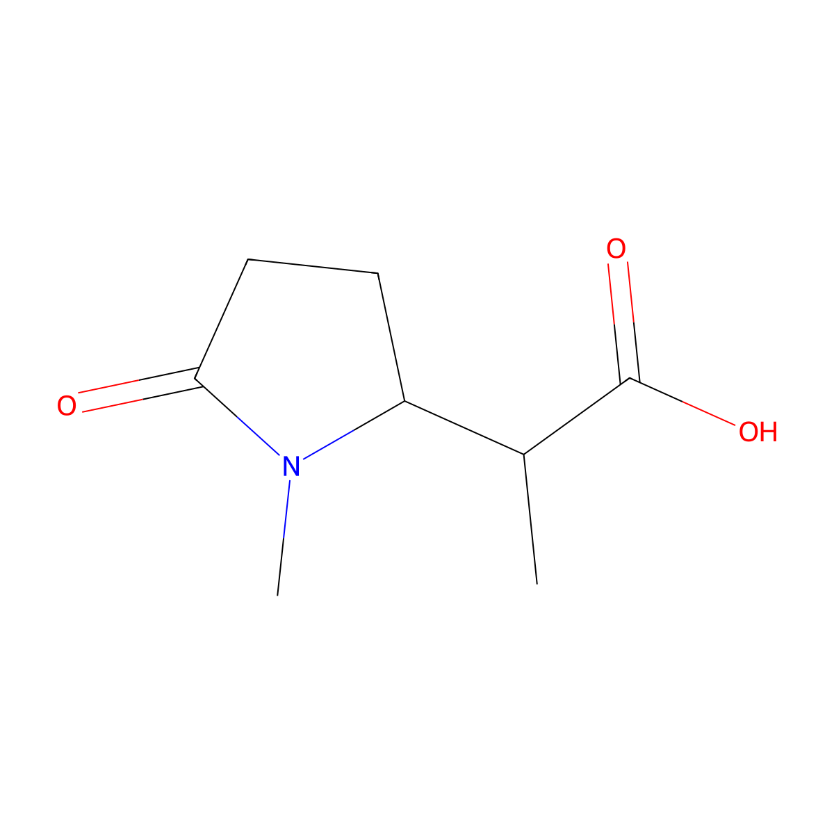 2-(1-Methyl-5-oxopyrrolidin-2-yl)propanoic acid molecular structure, CAS 1783372-97-3