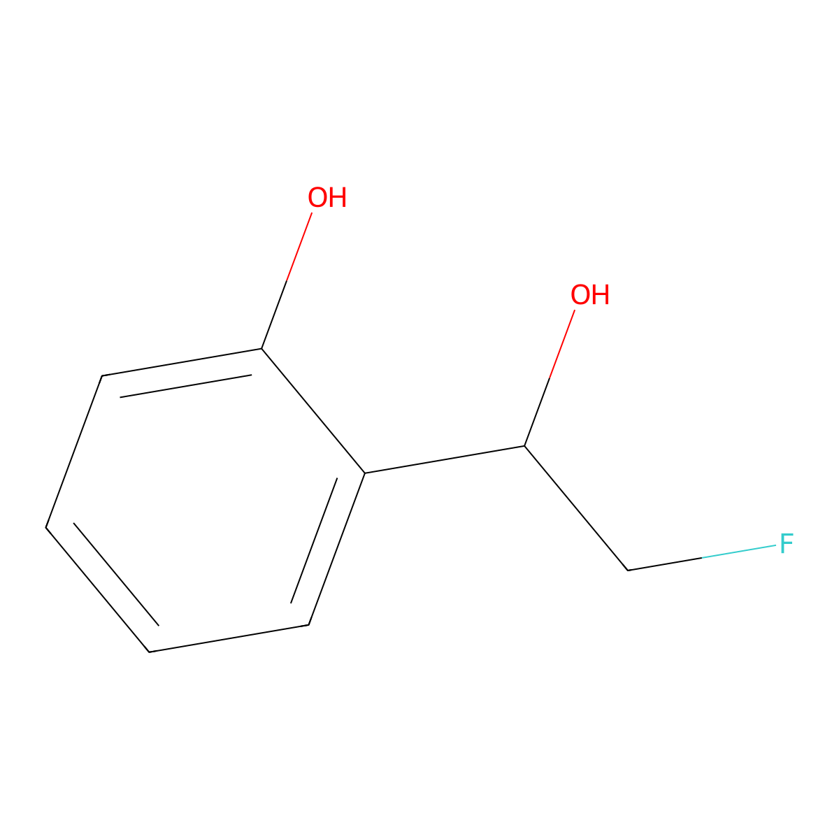 2-(2-Fluoro-1-hydroxyethyl)phenol molecular structure, CAS 1783375-74-5
