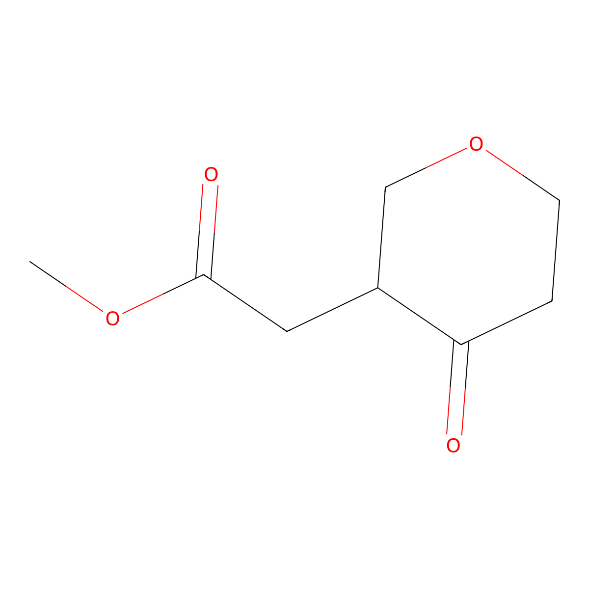 Methyl 2-(4-oxooxan-3-yl)acetate molecular structure, CAS 1783384-33-7