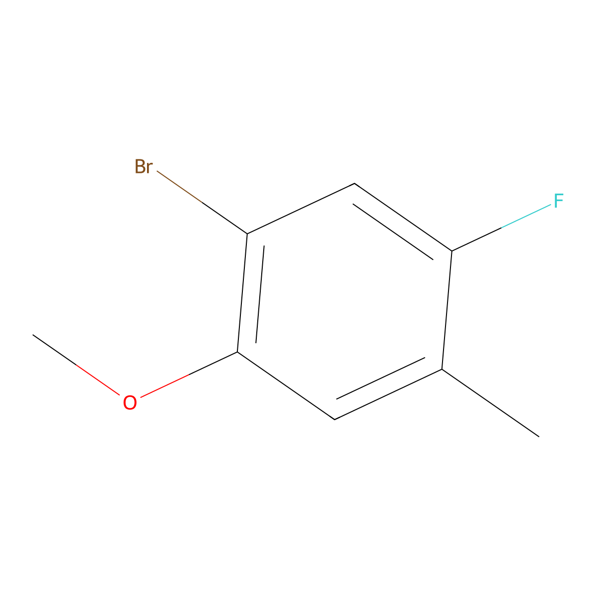1-Bromo-5-fluoro-2-methoxy-4-methylbenzene molecular structure, CAS 1783385-76-1