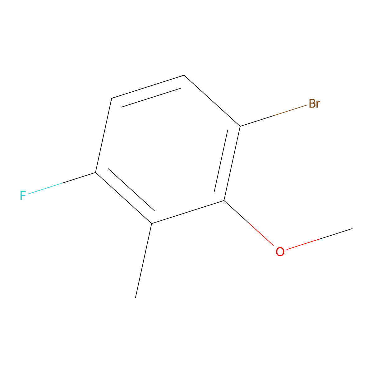 1-Bromo-4-fluoro-2-methoxy-3-methylbenzene molecular structure, CAS 1783385-83-0