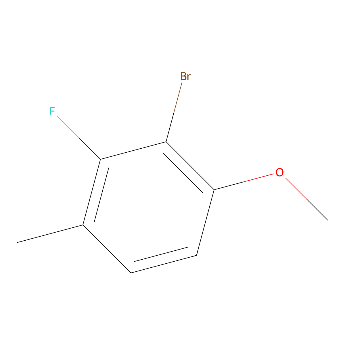 2-Bromo-3-fluoro-1-methoxy-4-methylbenzene molecular structure, CAS 1783385-98-7