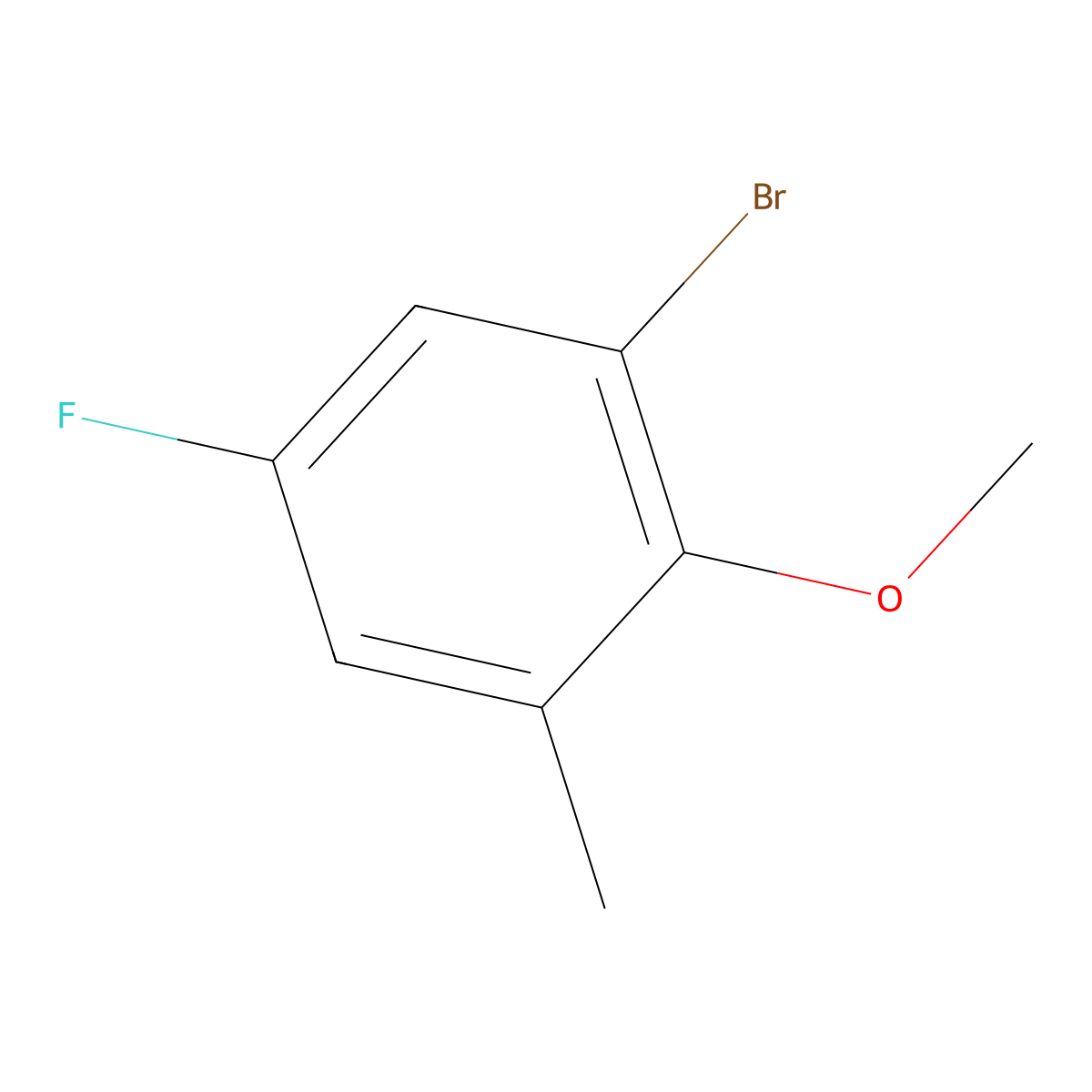 1-Bromo-5-fluoro-2-methoxy-3-methylbenzene molecular structure, CAS 1783386-16-2