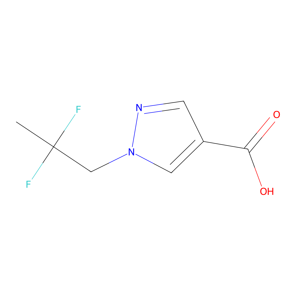 1-(2,2-difluoropropyl)-1H-pyrazole-4-carboxylic acid molecular structure, CAS 1783389-03-6