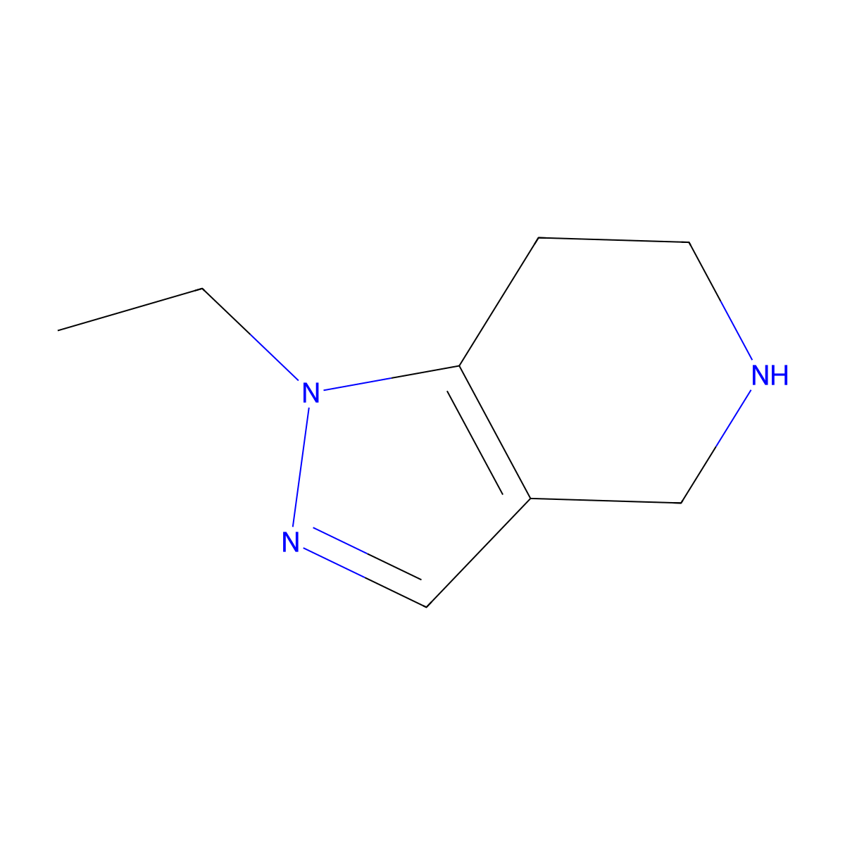 1-ethyl-1H,4H,5H,6H,7H-pyrazolo[4,3-c]pyridine molecular structure, CAS 1783389-79-6