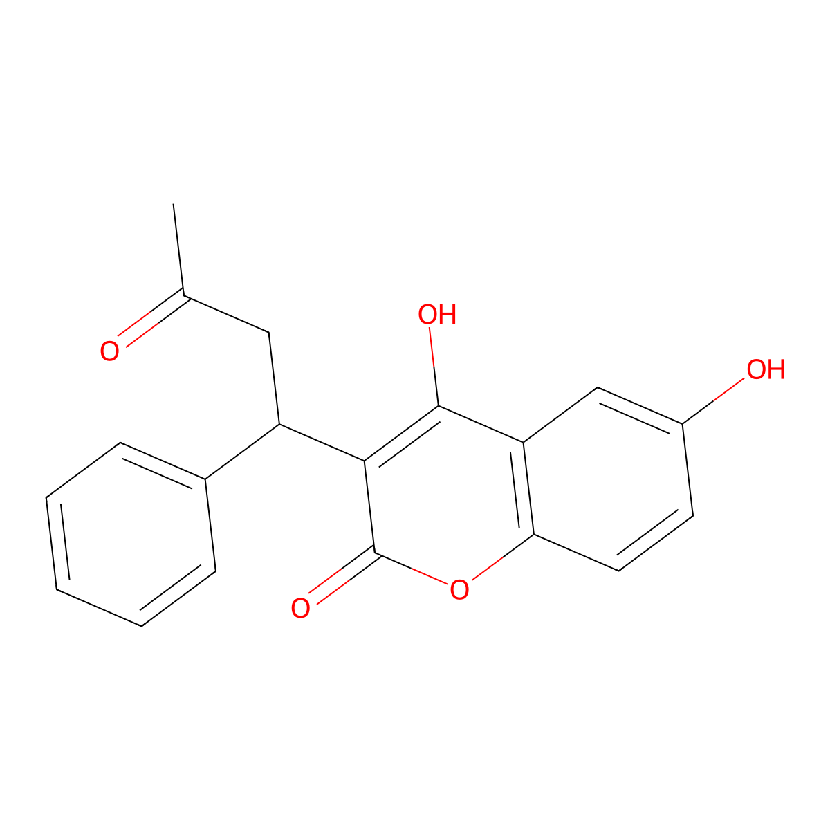 6-Hydroxywarfarin molecular structure, CAS 17834-02-5