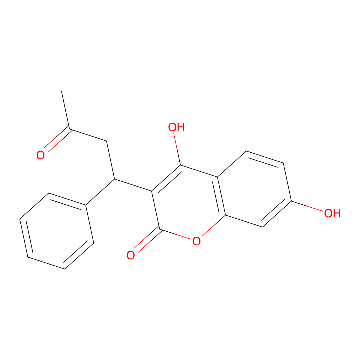 7-Hydroxywarfarin molecular structure, CAS 17834-03-6