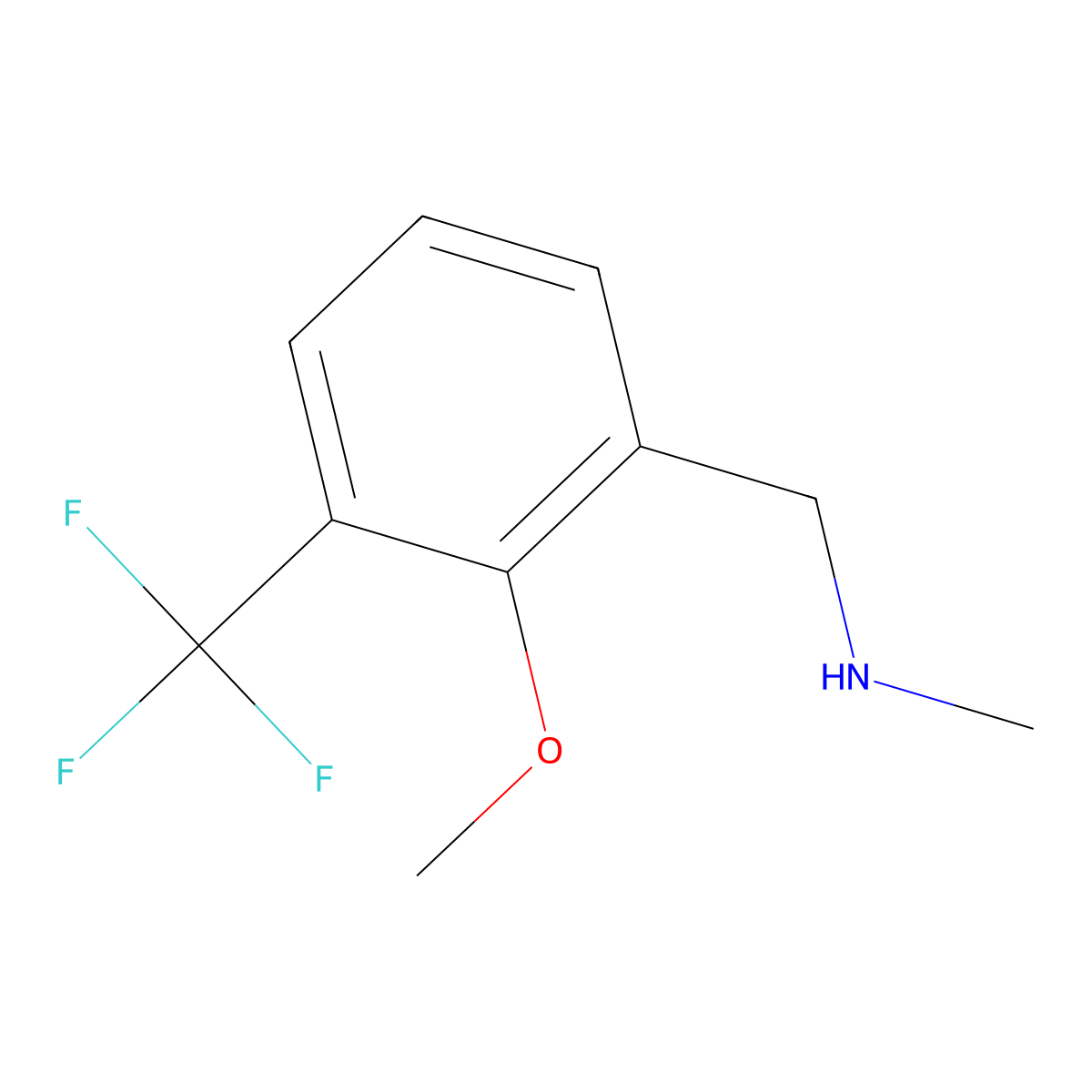 {[2-Methoxy-3-(trifluoromethyl)phenyl]methyl}(methyl)amine molecular structure, CAS 1783402-92-5