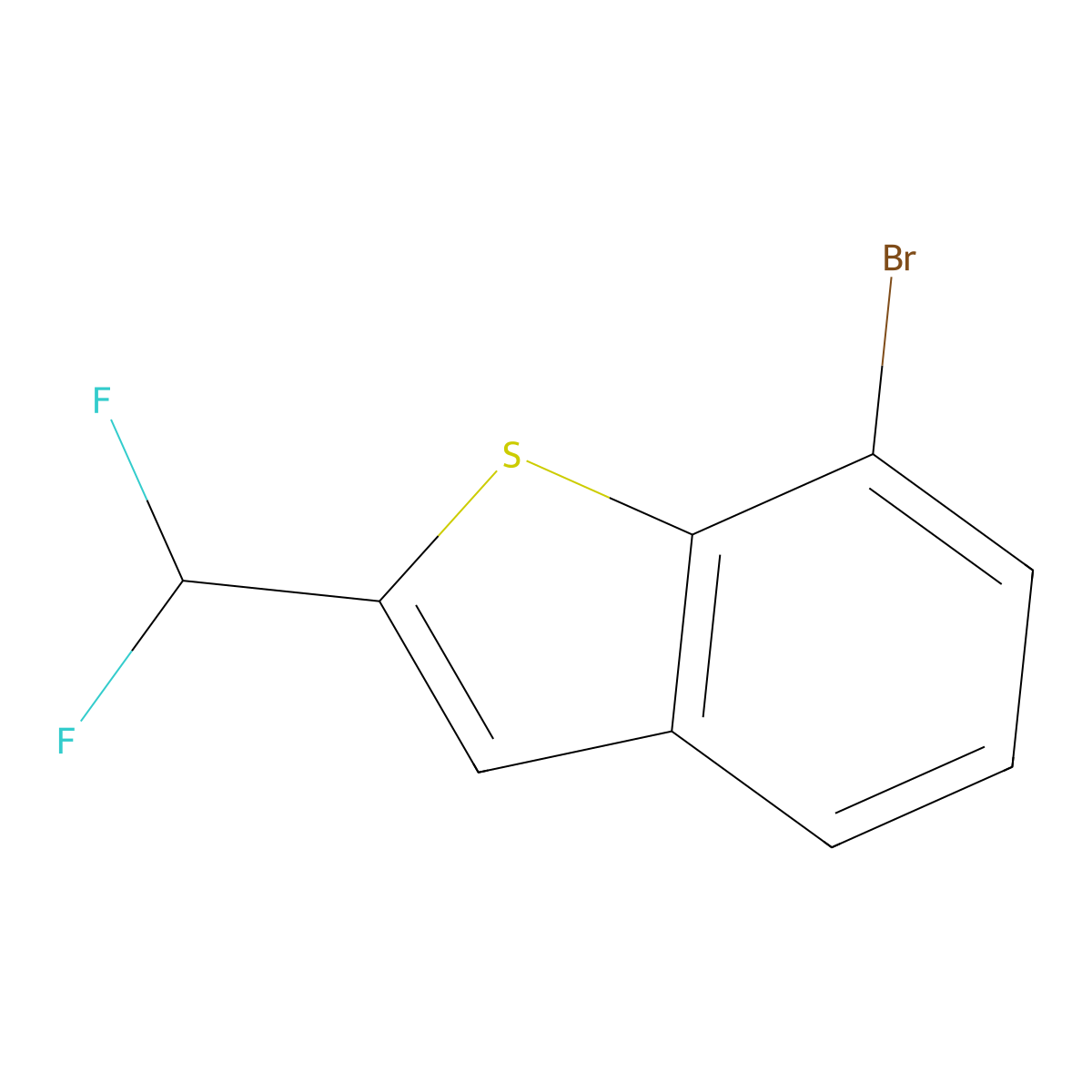 7-Bromo-2-(difluoromethyl)-1-benzothiophene molecular structure, CAS 1783404-55-6