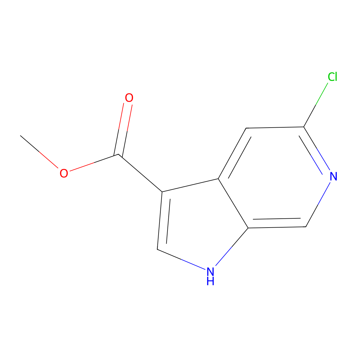 methyl 5-chloro-1H-pyrrolo[2,3-c]pyridine-3-carboxylate molecular structure, CAS 1783405-27-5