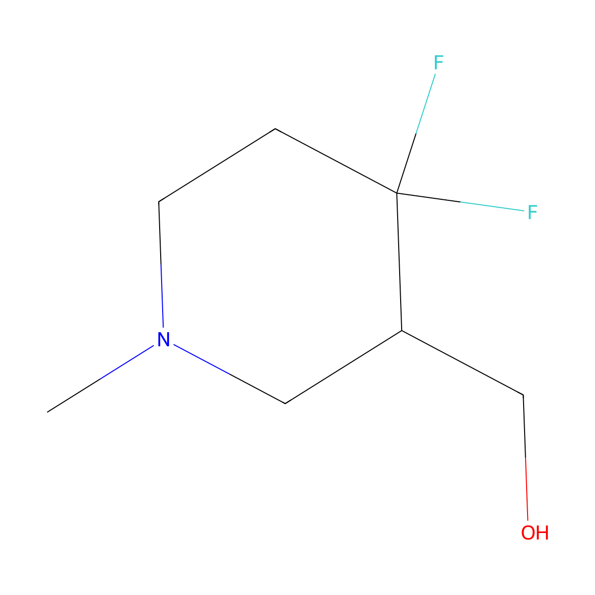 (4,4-Difluoro-1-methylpiperidin-3-yl)methanol molecular structure, CAS 1783406-55-2