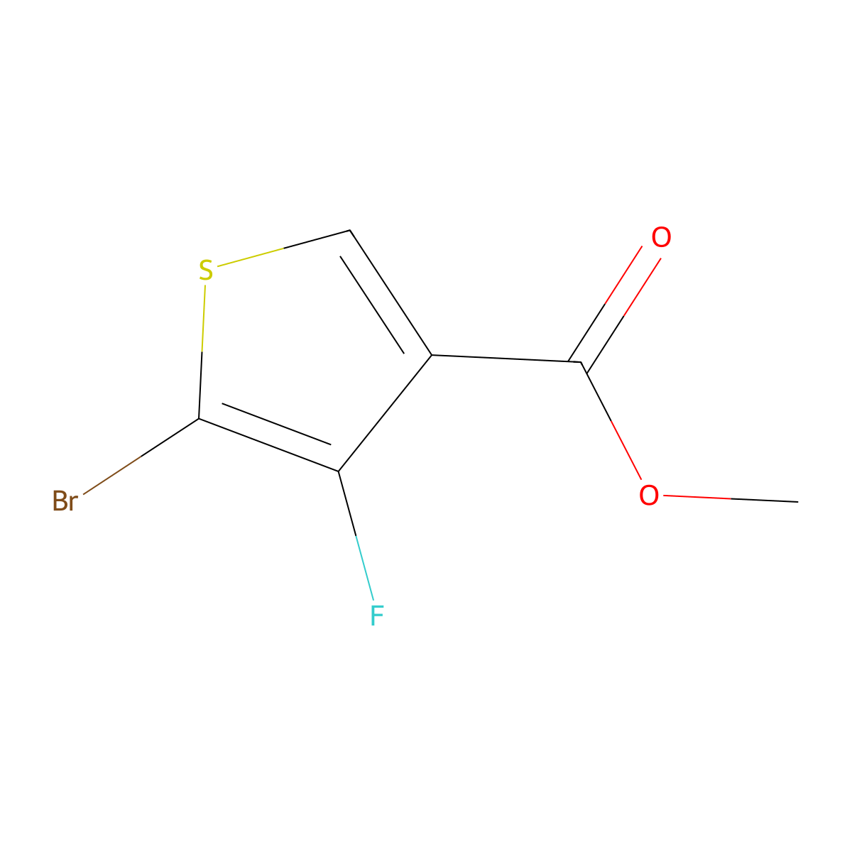 Methyl 5-bromo-4-fluorothiophene-3-carboxylate molecular structure, CAS 1783412-57-6