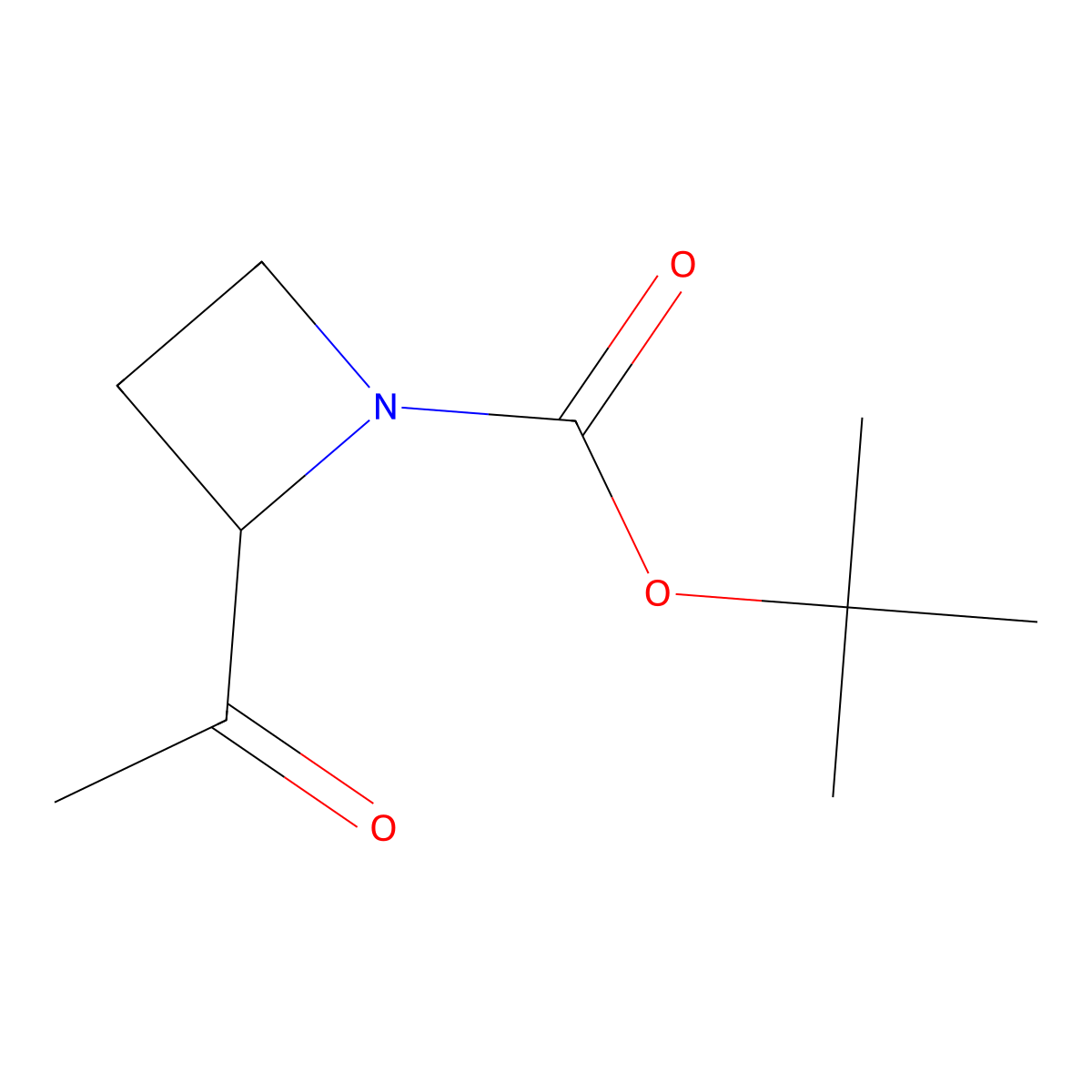 Tert-butyl 2-acetylazetidine-1-carboxylate molecular structure, CAS 1783414-46-9