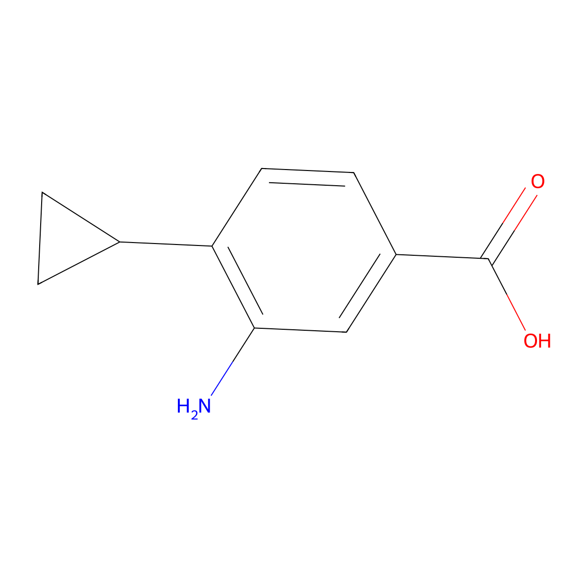 3-Amino-4-cyclopropylbenzoic acid molecular structure, CAS 1783420-33-6