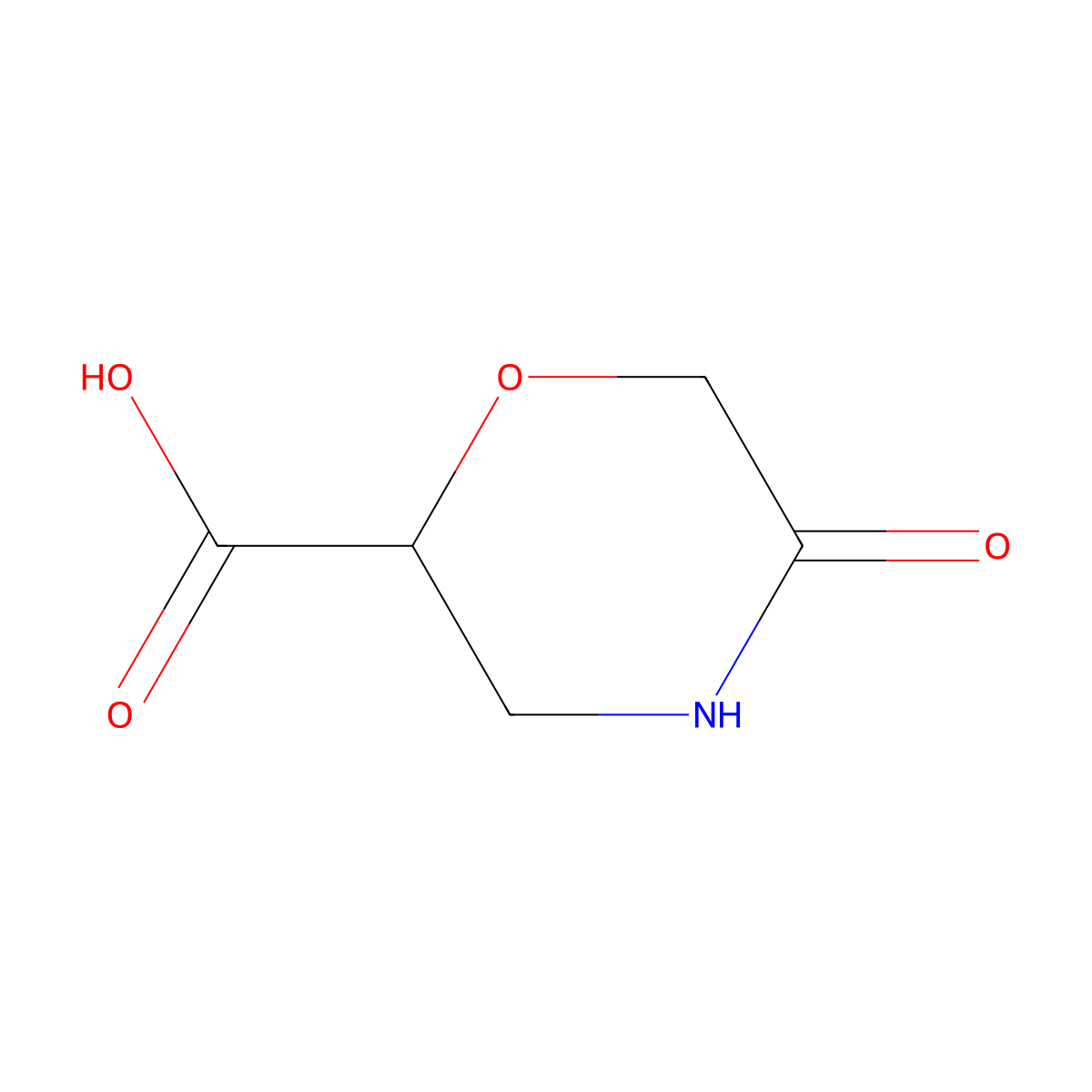 5-Oxomorpholine-2-carboxylic acid molecular structure, CAS 1783424-69-0