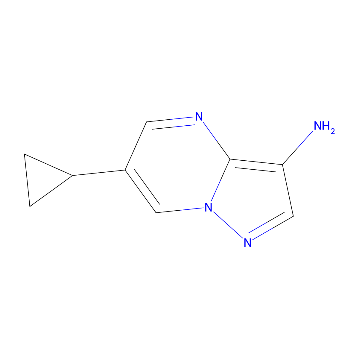 6-Cyclopropylpyrazolo[1,5-a]pyrimidin-3-amine molecular structure, CAS 1783425-11-5