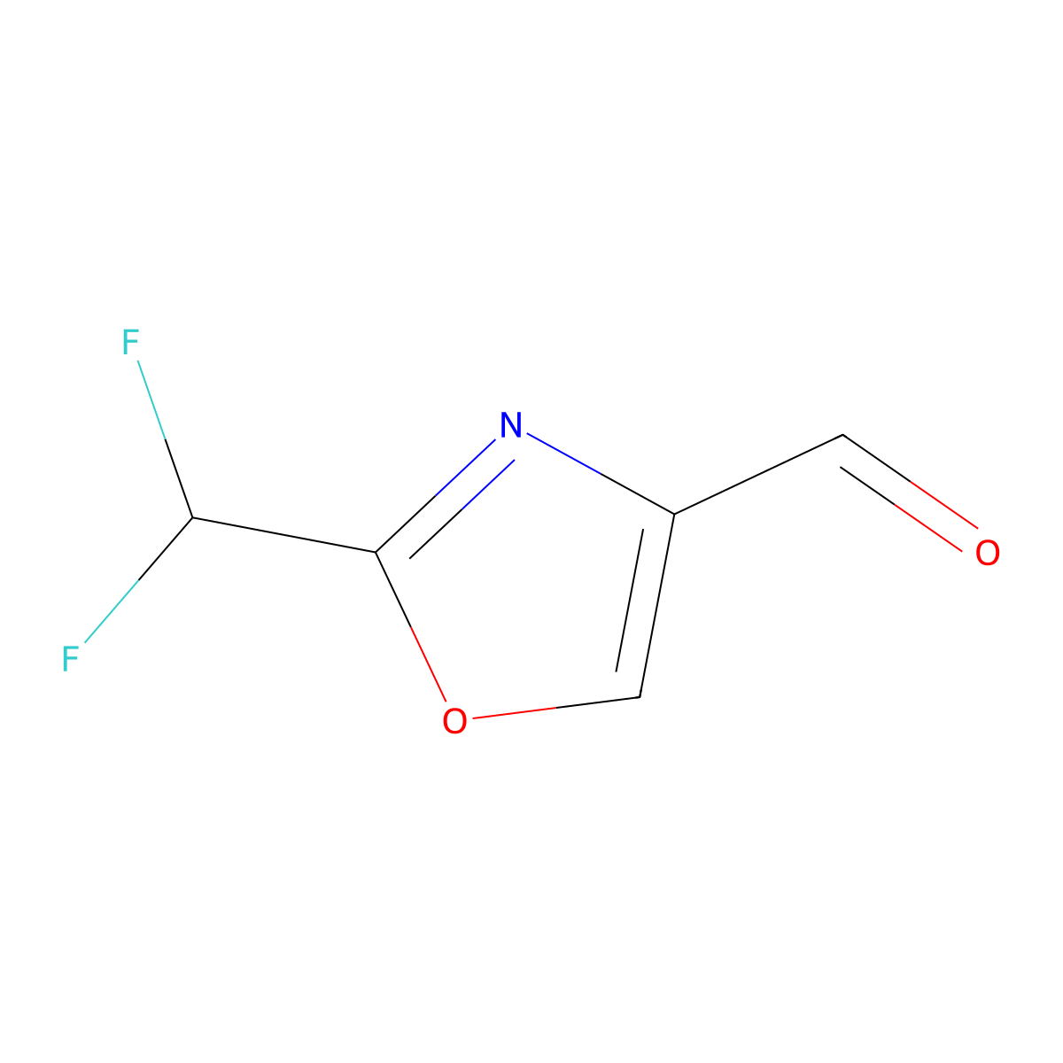 2-(Difluoromethyl)-1,3-oxazole-4-carbaldehyde molecular structure, CAS 1783425-24-0