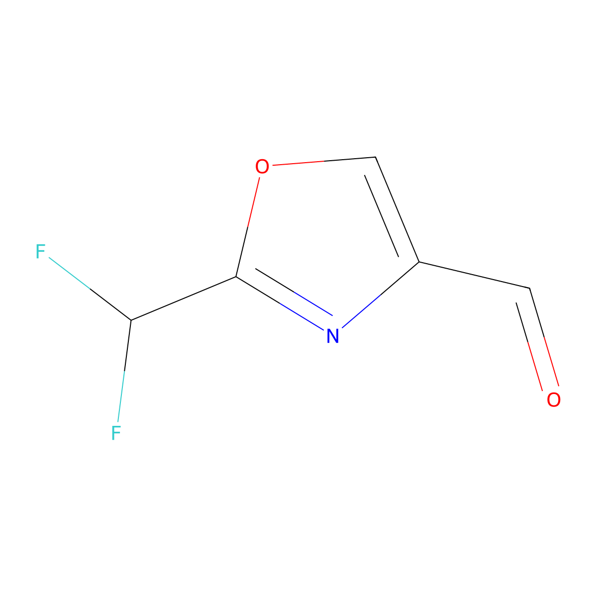 2-(Difluoromethyl)-1,3-oxazole-4-carbaldehyde molecular structure, CAS 1783425-24-0