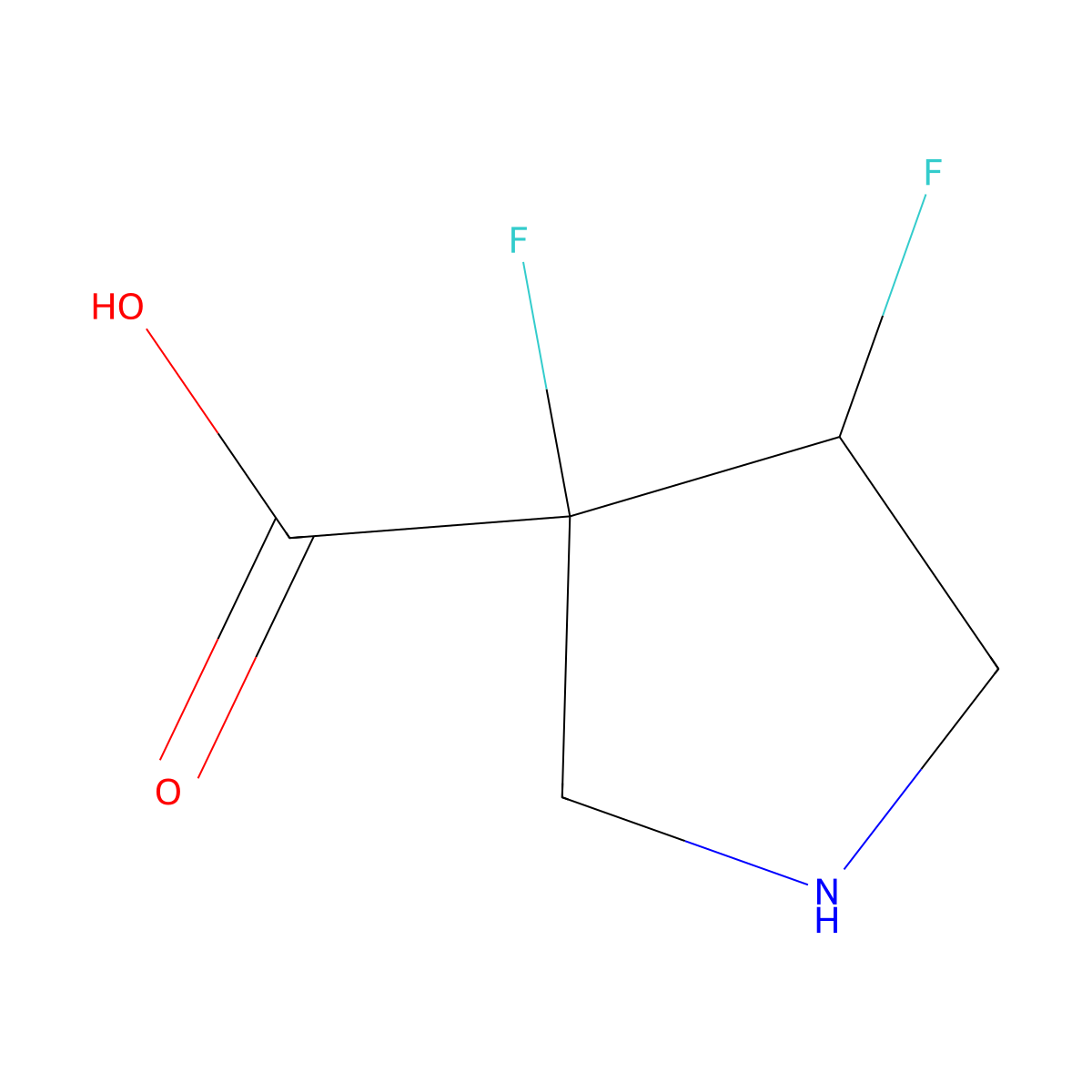 3,4-Difluoropyrrolidine-3-carboxylic acid molecular structure, CAS 1783426-64-1