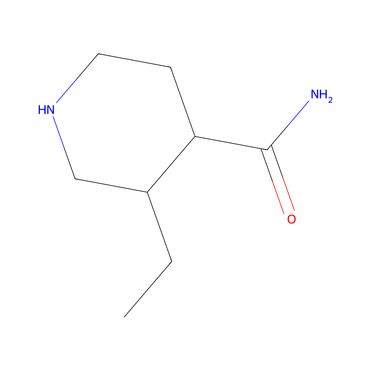 3-Ethylpiperidine-4-carboxamide molecular structure, CAS 1783427-63-3