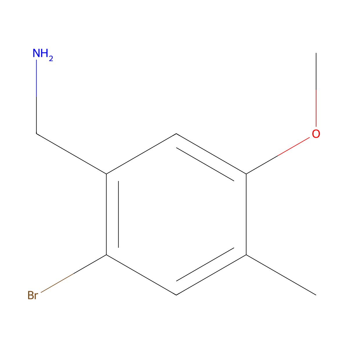 1-(2-Bromo-5-methoxy-4-methylphenyl)methanamine molecular structure, CAS 1783431-61-7