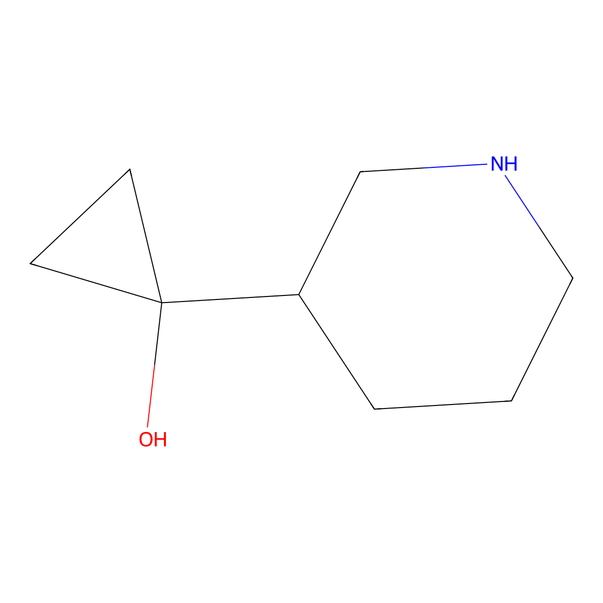 1-(Piperidin-3-yl)cyclopropan-1-ol molecular structure, CAS 1783433-79-3