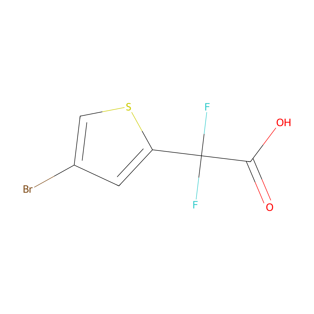 2-(4-Bromothiophen-2-yl)-2,2-difluoroacetic acid molecular structure, CAS 1783435-89-1
