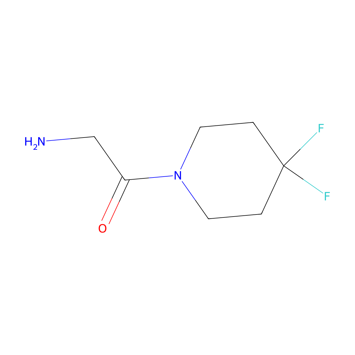2-Amino-1-(4,4-difluoropiperidin-1-yl)ethan-1-one molecular structure, CAS 1783441-58-6