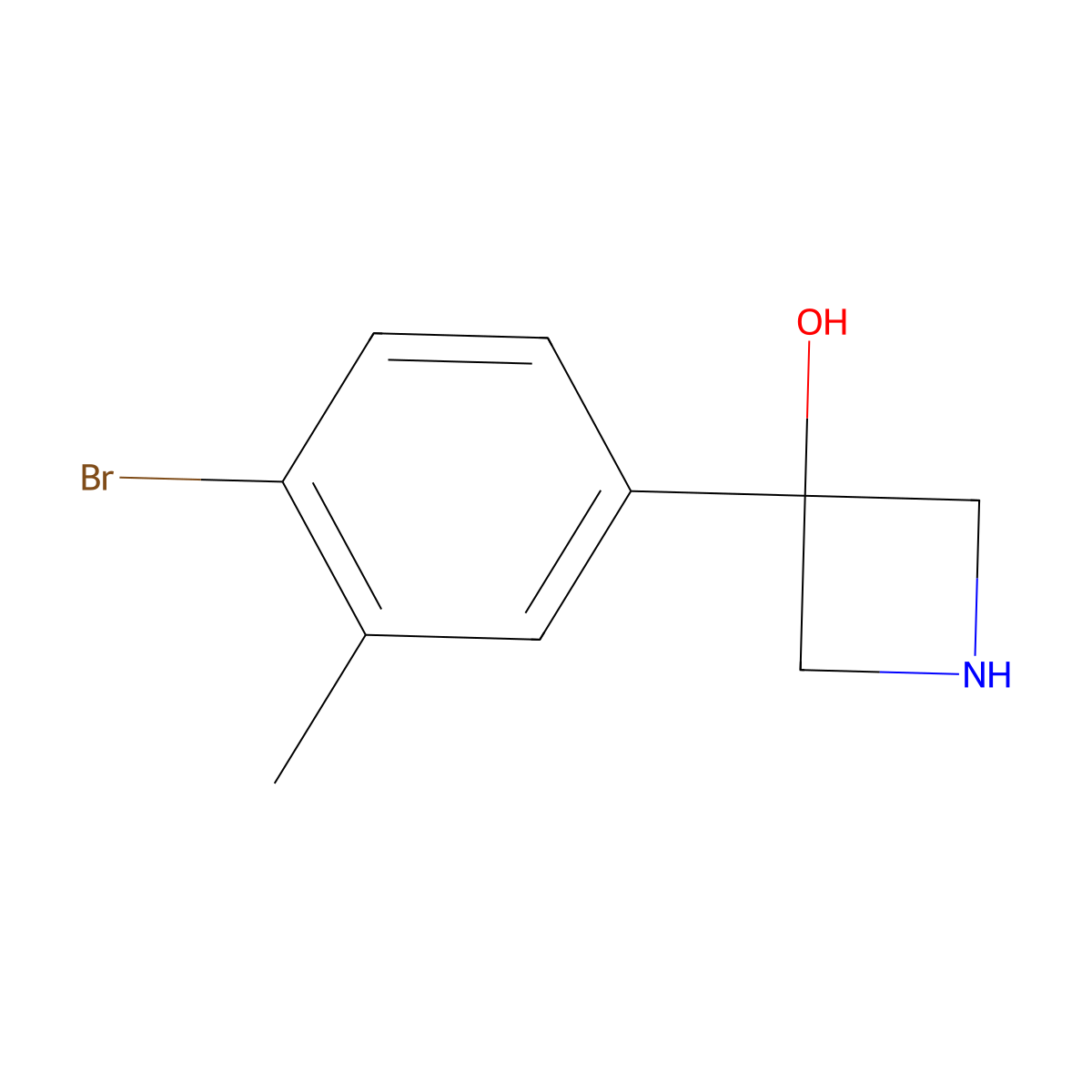 3-(4-Bromo-3-methylphenyl)azetidin-3-ol molecular structure, CAS 1783450-53-2